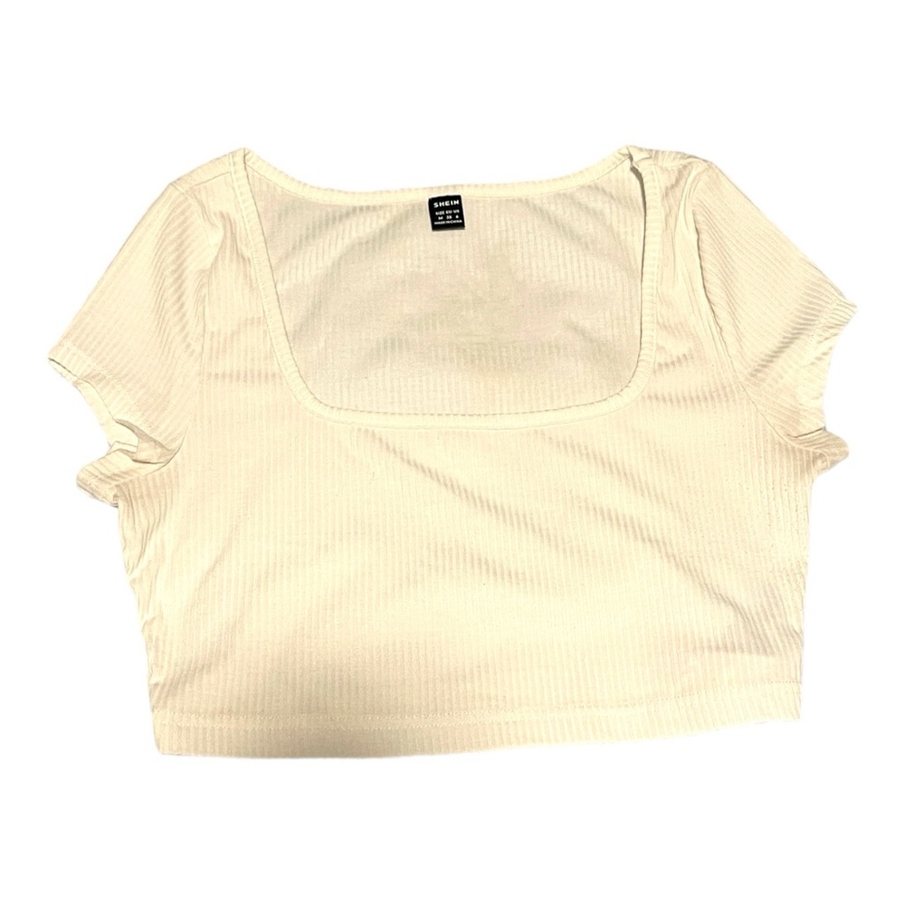 Womens white lined crop top